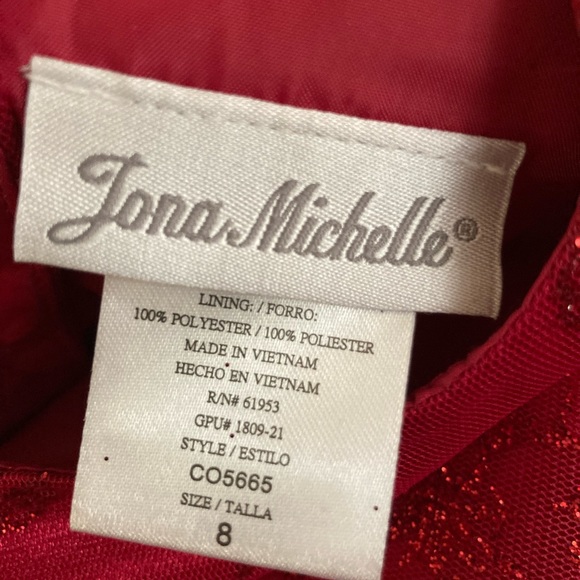 Glittery Jona Michelle Kids Red Dress - Picture 12 of 12